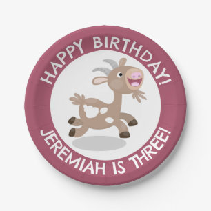 Schattigee Billy Goat cartoon Gepersonaliseerde Ve Papieren Bordje