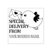 Schattigee Bird Custom Business Packaging Rubberstempel (Afrduk)