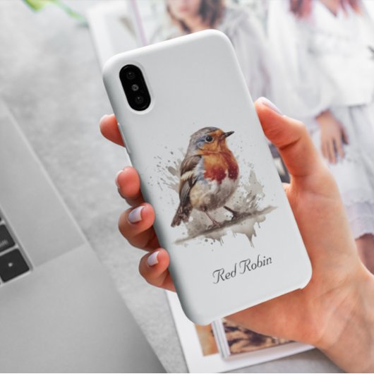 Schattigee Bird Red Robin, aanpasbaar Case-Mate iPhone Case