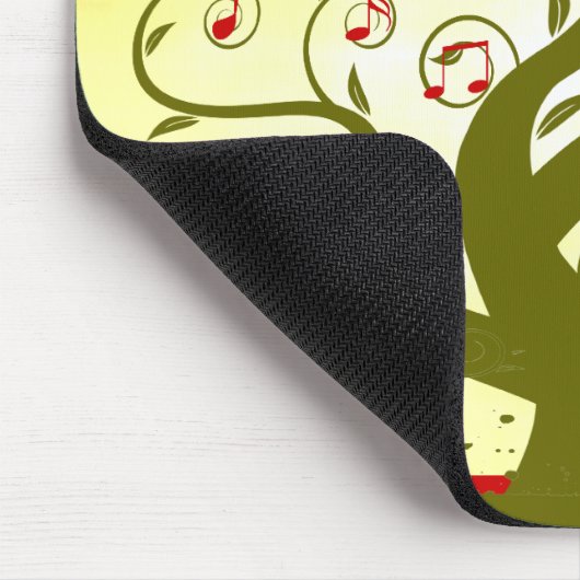 Schattigee Bird Swirl Tree MousePad Muismat (Hoek)