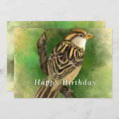 Schattigee Bird Verjaardag Kaart (Voorkant / Achterkant)