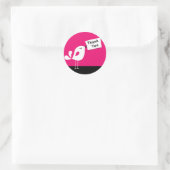 Schattigee Birdy Dank u Sticker (fuschia) (Tas)