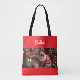 Schattigee Birman Cat Christmas gepersonaliseerd Tote Bag