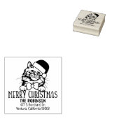 Schattigee Birman Cat Retour Adres Kerst Rubberstempel (Gestempeld)