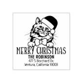 Schattigee Birman Cat Retour Adres Kerst Rubberstempel (Afrduk)