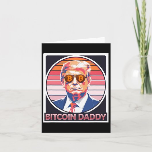 Schattigee Bitcoin Daddy Trump Crypto King Interne Kaart (Voorkant)