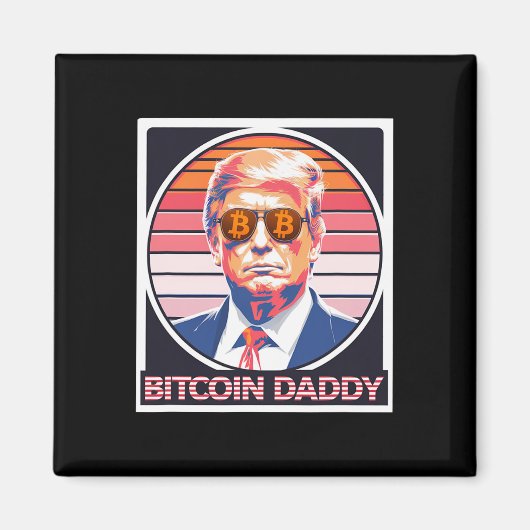 Schattigee Bitcoin Daddy Trump Crypto King Interne Magneet (Voorkant)