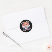 Schattigee Bitcoin Daddy Trump Crypto King Interne Ronde Sticker (Envelop)