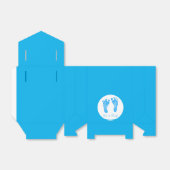 Schattigee Biue Baby Footprints Het is een jongen  Bedankdoosjes (Uitgevouwen)