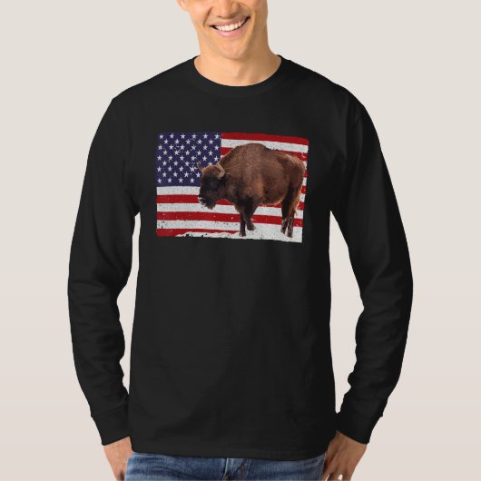 Schattigee bizon voor mannen Vrouwen Kinder buffel T-shirt (Voorkant)