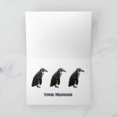 Schattigee Black and White Penguin Verjaardag Kaar Kaart (Binnen)