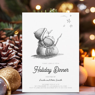 Schattigee Black and White Snowmen kerstfeest Kaart