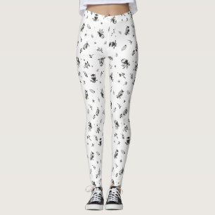 Schattigee Black and White Uilen Leggings