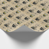 Schattigee Black Cat en Cadeau-Gold Glitter-Meow P Cadeaupapier (Hoek)