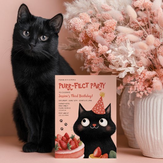 Schattigee Black Cat Kinder 'Spint-perfecte verjaa Kaart