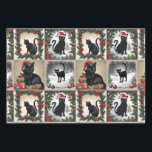 Schattigee Black Cats Christmas Collage voor katte Inpakpapier Vel<br><div class="desc">Kerstcollage voor kattenliefhebbers</div>