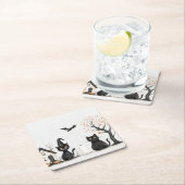 Schattigee Black Cats Halloween Party Kartonnen Onderzetters (Insitu)