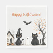 Schattigee Black Cats Halloween Party Servet (Voorkant)