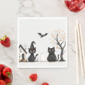 Schattigee Black Cats Halloween Party Servet (Insitu)