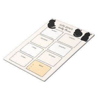 Schattigee Black Cats Weekly Planner gepersonalise Notitieblok