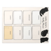 Schattigee Black Cats Weekly Planner gepersonalise Notitieblok (Voorkant)