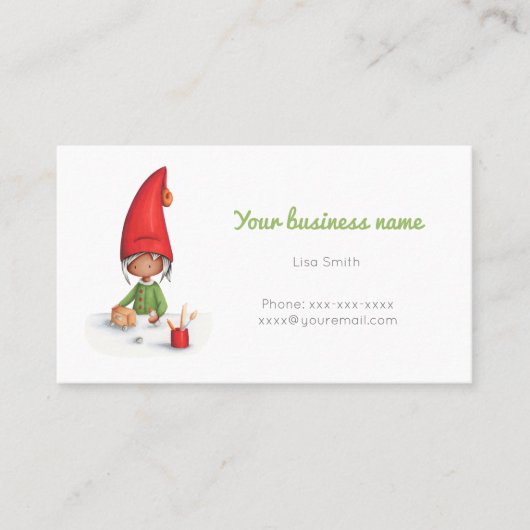Schattigee Black Elf Speelgoed Store Kerstvakantie Visitekaartje (Voorkant)