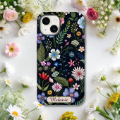 Schattigee Black Floral Wildflower naam Case-Mate iPhone Case