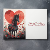Schattigee Black Horse and Hearts Valentijnsdag Feestdagen Kaart