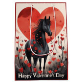 Schattigee Black Horse and Hearts Valentijnsdag Medium Cadeauzakje (Achterkant)