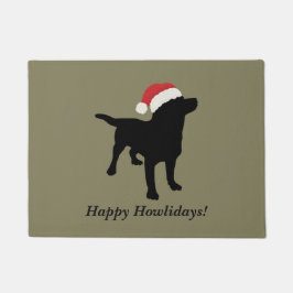 Schattigee Black Lab Dog met Kerstmis Sinterklaas  Deurmat
