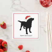 Schattigee Black Lab Dog met Kerstmis Sinterklaas Servet (Insitu)