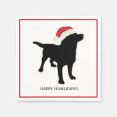 Schattigee Black Lab Dog met Kerstmis Sinterklaas Servet (Voorkant)