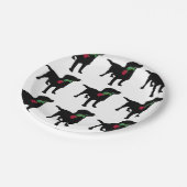 Schattigee Black Lab Hond met rode roos Papieren Bordje (Gekanteld)