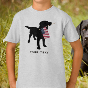 Schattigee Black Lab Hond met USA Flag, 4 juli T-shirt