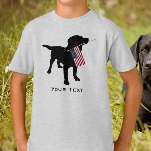 Schattigee Black Lab Hond met USA Flag, 4 juli T-shirt