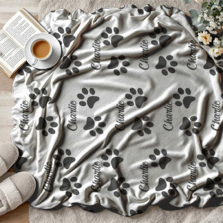 Schattigee Black Paw Pet Lover naam Keuken Fleece Deken
