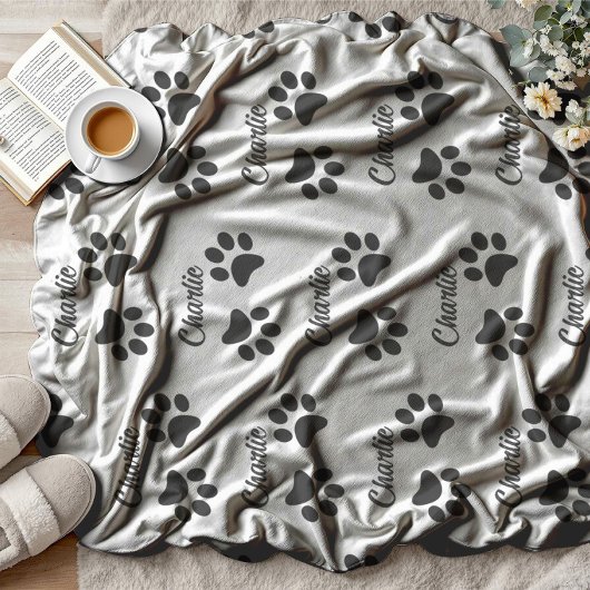 Schattigee Black Paw Pet Lover naam Keuken Fleece Deken