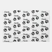 Schattigee Black Paw Pet Lover naam Keuken Theedoek (Horizontaal)