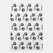 Schattigee Black Paw Pet Lover naam Keuken Theedoek (Verticaal)