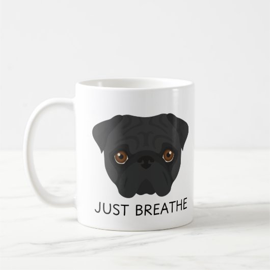 Schattigee Black Pug-Mok: gewoon koffie-Mok inadem Koffiemok (Links)
