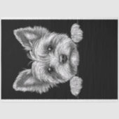 Schattigee Black & White Yorkshire Terrier T5 Deco Tissuepapier (Voorkant)