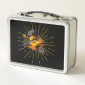 Schattigee Black & Yellow Boys Motorbike Metal Lun (Achterkant)