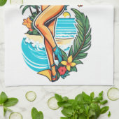 Schattigee Blackhaired Bikini Beach Girl Thunder_C Theedoek (Gevouwen)