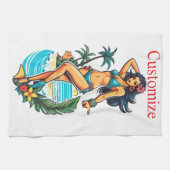 Schattigee Blackhaired Bikini Beach Girl Thunder_C Theedoek (Horizontaal)