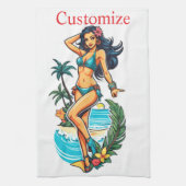 Schattigee Blackhaired Bikini Beach Girl Thunder_C Theedoek (Verticaal)