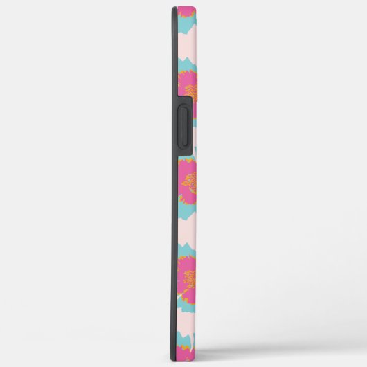 Schattigee blauw en roze bloemenprint Case-Mate iPhone case (Achterkant / Rechts)