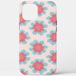 Schattigee blauw en roze bloemenprint Case-Mate iPhone case