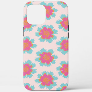 Schattigee blauw en roze bloemenprint Case-Mate iPhone case