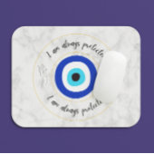 Schattigee Blauw Marmer Grieks Oog Goud Typografie Muismat