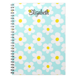 Schattigee blauw retro madeliefjes girly journalin notitieboek